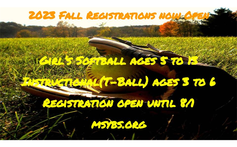 Fall Registrations open